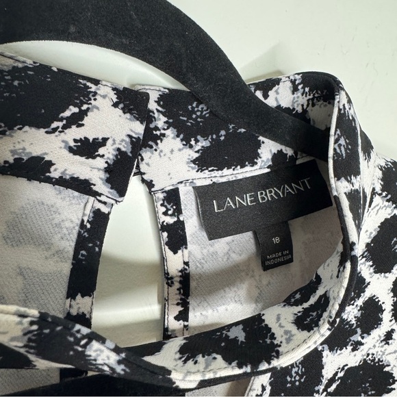 Lane Bryant Black and White Animal Print Blouse 18 - Picture 4 of 5